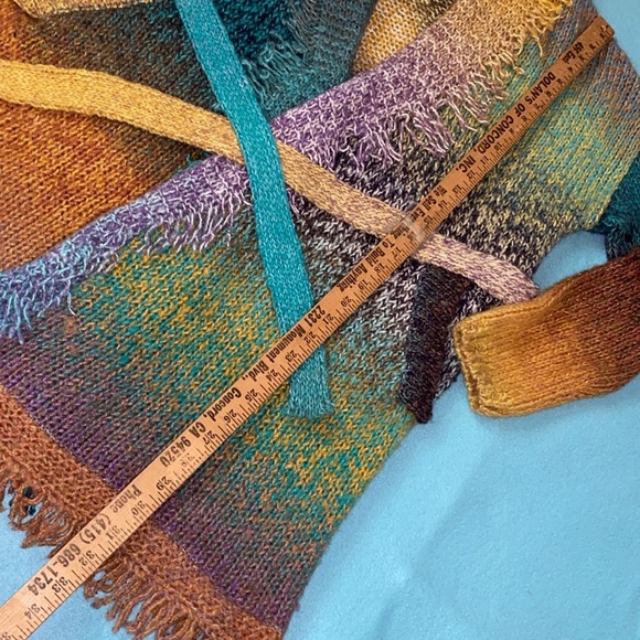 ANTHROPOLOGIE GREYLIN Natalia fringe wrap knit wool sweater blanket NEW size M - Picture 8 of 10